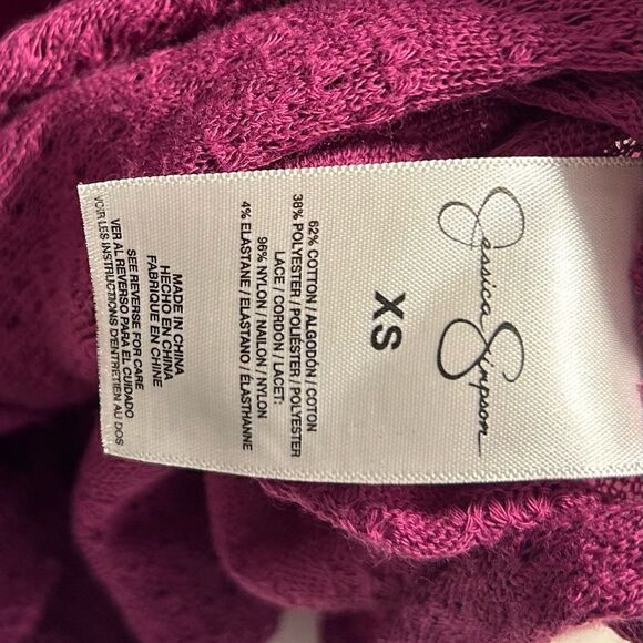 NEW Jessica Simpson Asymmetrical Purple Pink Sweater Size XS - Picture 9 of 9